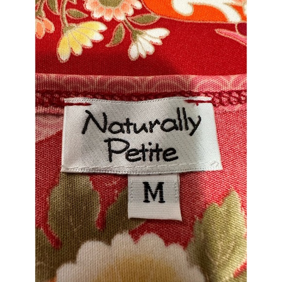 Vintage Naturally Petite Women’s Red Floral Top-Medium - Picture 3 of 8